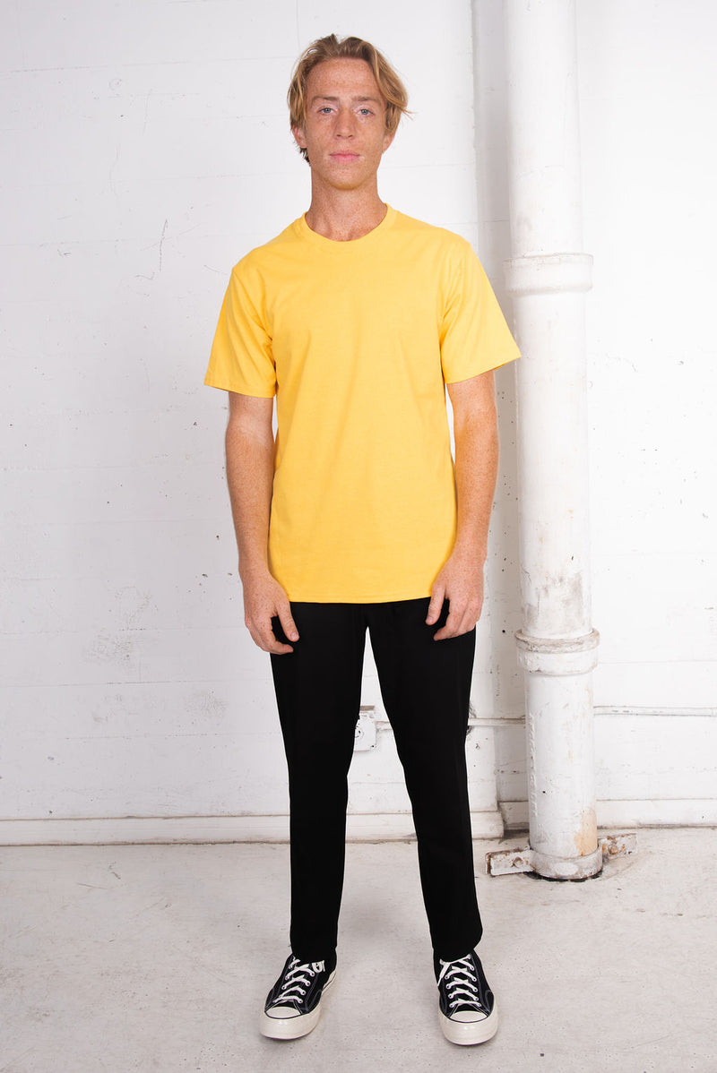 Men's Basic Sustainable Recycled Polyester Upcycled Cotton T-Shirt Gold
