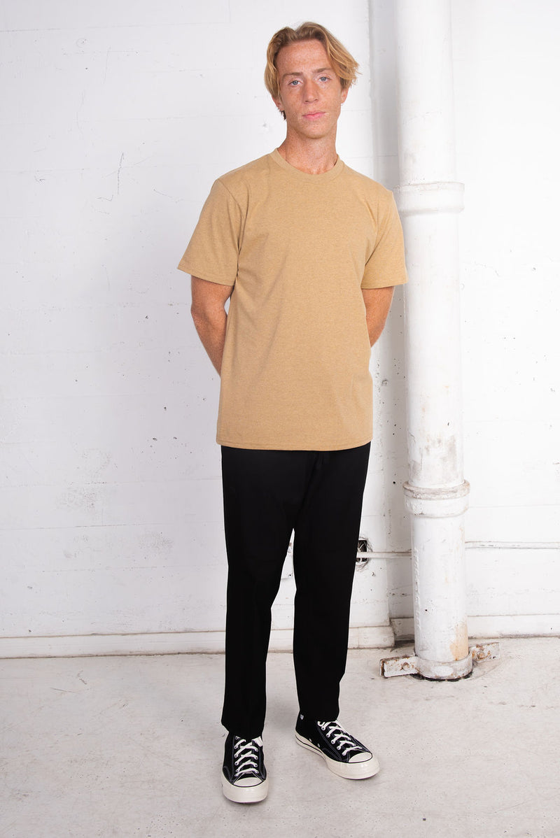 Men's Basic Sustainable Recycled Polyester Upcycled Cotton T-Shirt Oatmeal