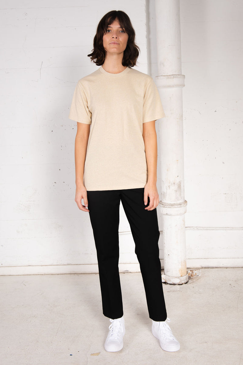 Men's Basic Sustainable Recycled Polyester Upcycled Cotton T-Shirt Sand